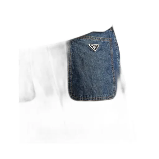 Chambray Triangle-Logo Denim Jeans