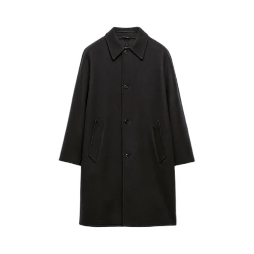 Long-Sleeved Button-Up Coat