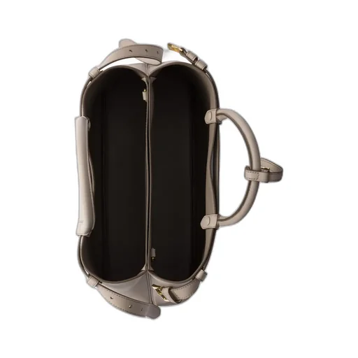 Buckle Medium Leather Handbag With Double Belt