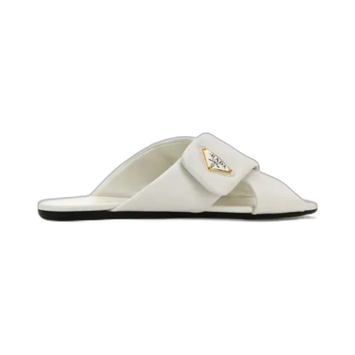 Logo Plaque Crossover Strap Detailed Slides