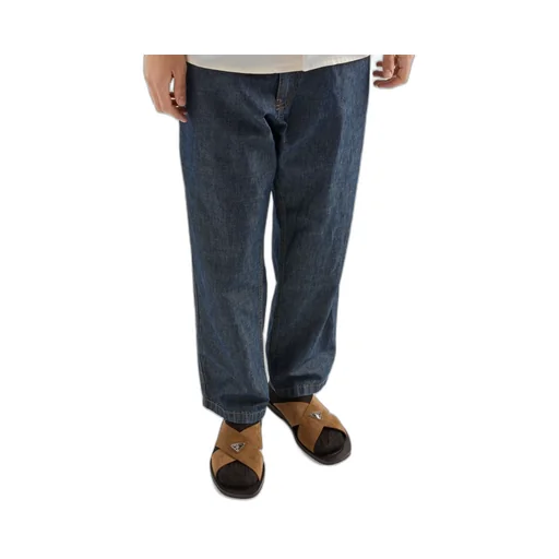 Chambray Triangle-Logo Denim Jeans