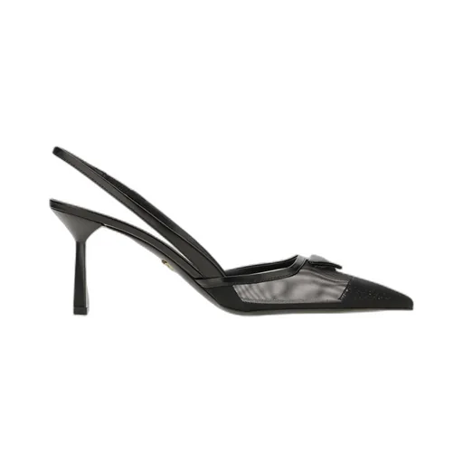 Mesh-Panelled Slingback Pumps