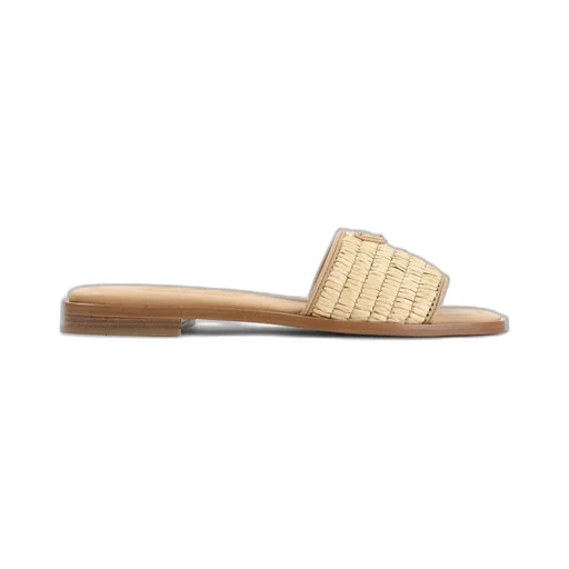 Logo Plaque Squared Toe Sandals