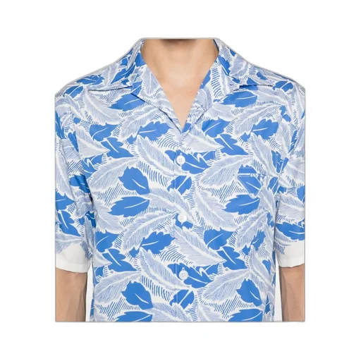 Leaf Print Short Sleeve Shirt