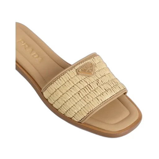 Logo Plaque Squared Toe Sandals
