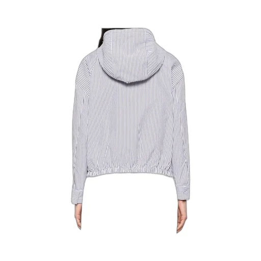 Triangle-Logo Striped Zipped Jacket