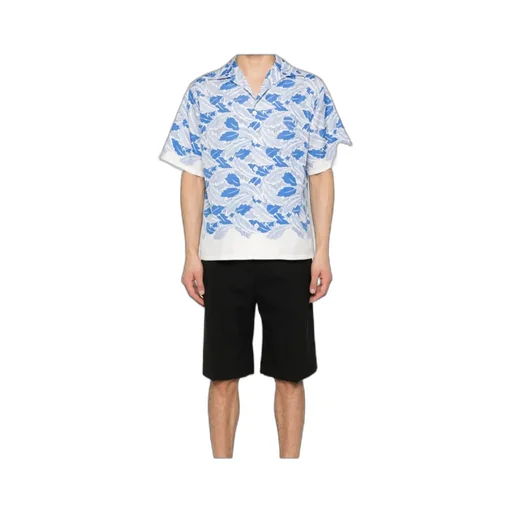 Leaf Print Short Sleeve Shirt