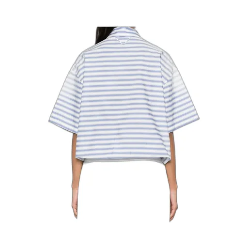 Striped Poplin Polo Shirt