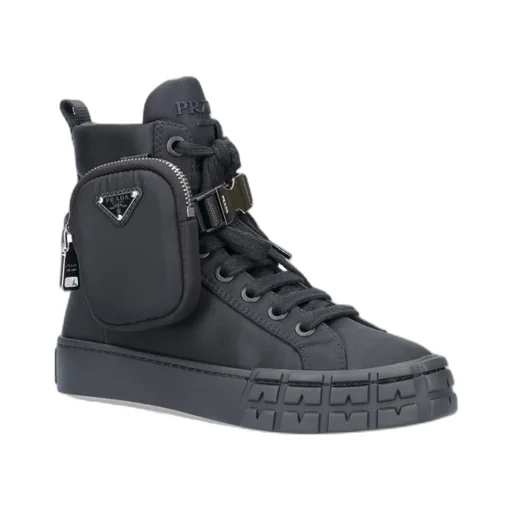 Re-Nylon High-Top Sneakers With Pouch