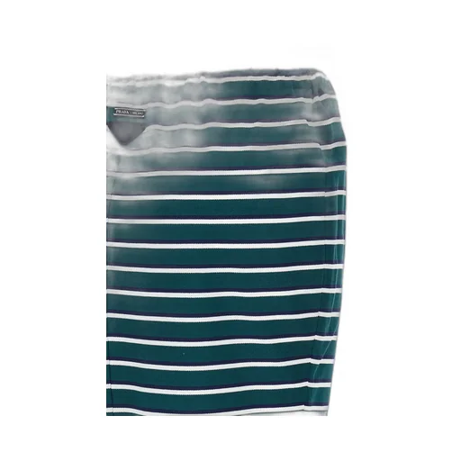 Striped Slit-Detailed Midi Skirt