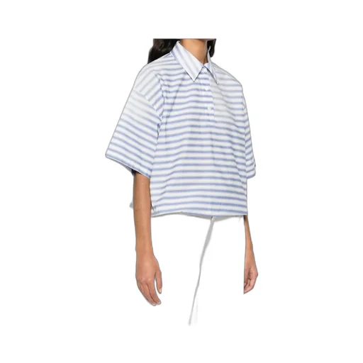 Striped Poplin Polo Shirt