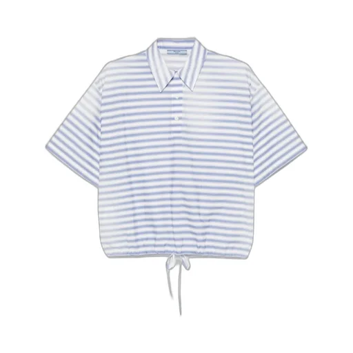 Striped Poplin Polo Shirt