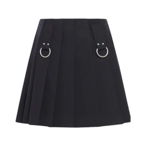 Ring Detailed Pleated Mini Skirt
