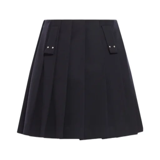 Ring Detailed Pleated Mini Skirt