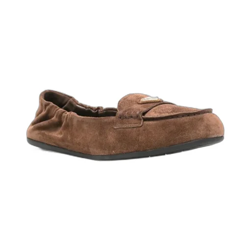 Triangle-Logo Round-Toe Loafers