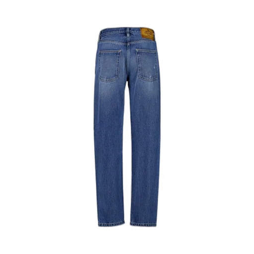 Logo-Patch Distressed Jeans