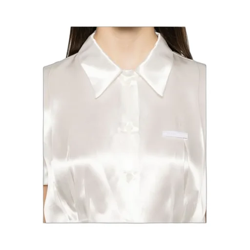 Short-Sleeved Satin Shirt
