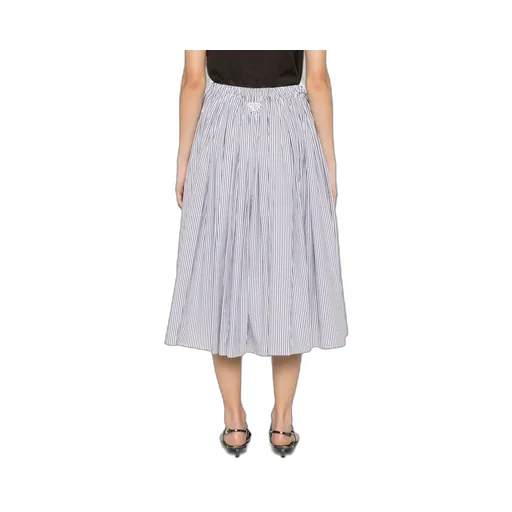 Triangle-Logo Striped Skirt