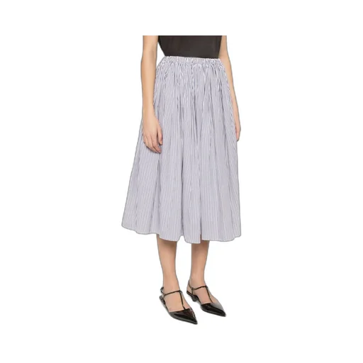 Triangle-Logo Striped Skirt