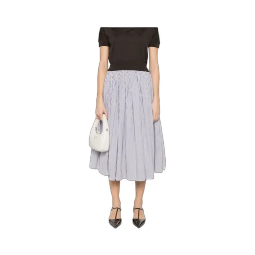 Triangle-Logo Striped Skirt