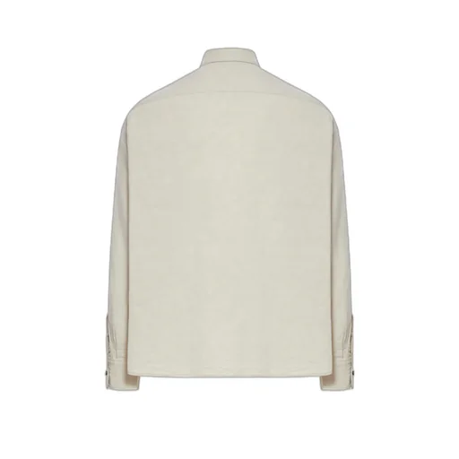 Chambray Triangle-Logo Button-Up Shirt