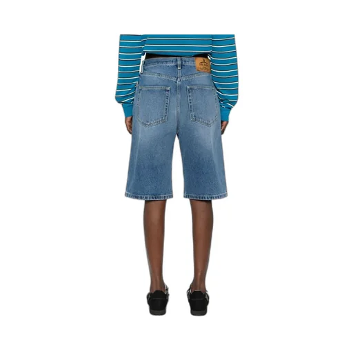 Logo-Patch Denim Shorts