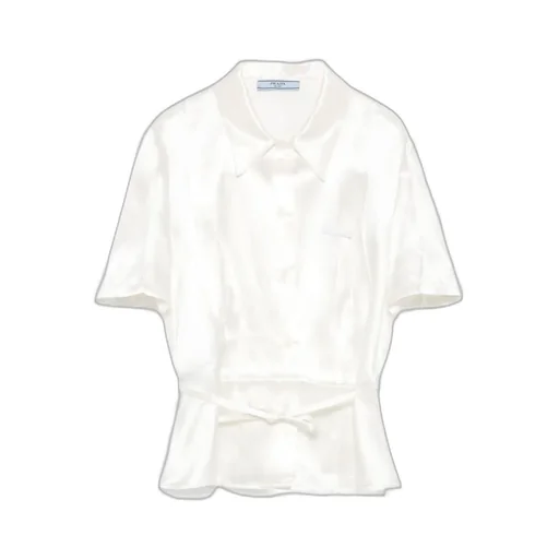 Short-Sleeved Satin Shirt