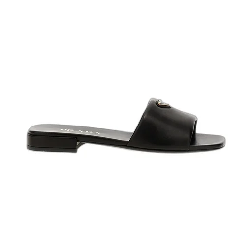 Triangle-Logo Slip-On Sandals