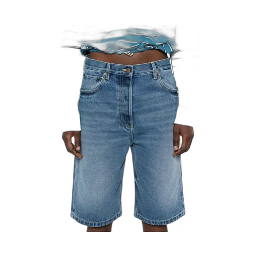 Logo-Patch Denim Shorts