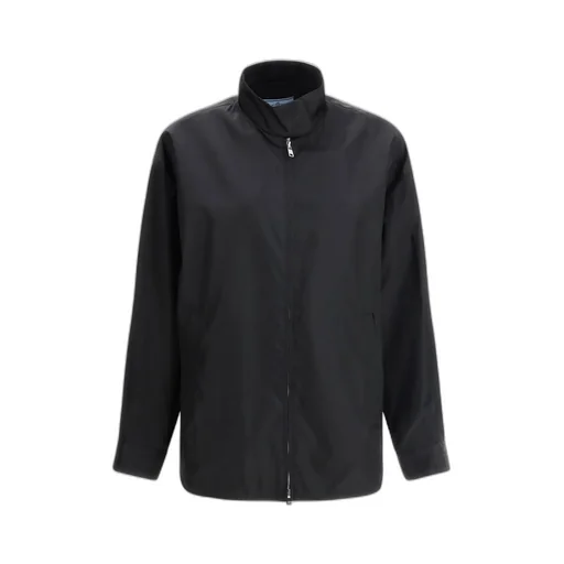 Triangle-Logo Zipped Oversized Jacket