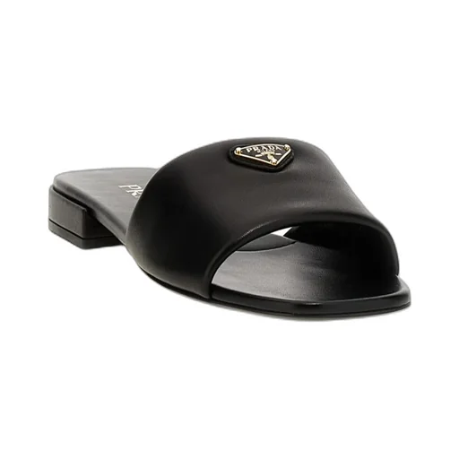 Triangle-Logo Slip-On Sandals