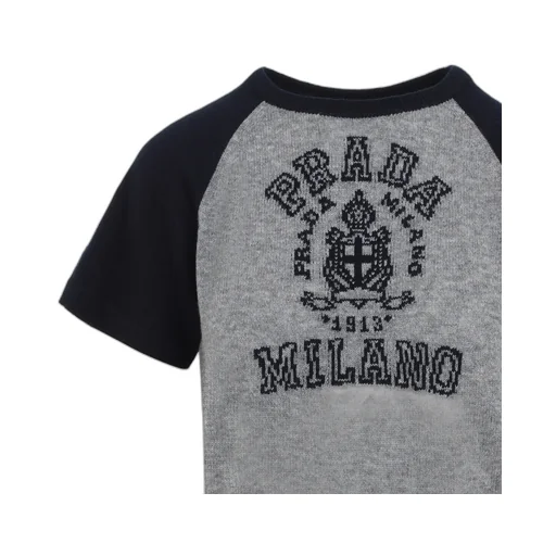 Logo Detailed Short Sleeved Knitted Top