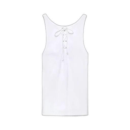Logo Patch Scoop Neck Tank Top