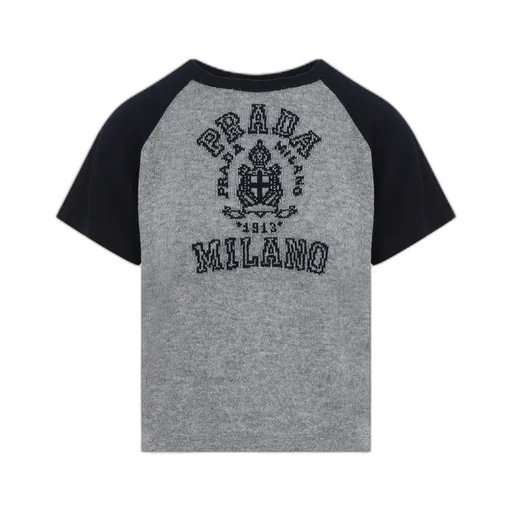 Logo Detailed Short Sleeved Knitted Top