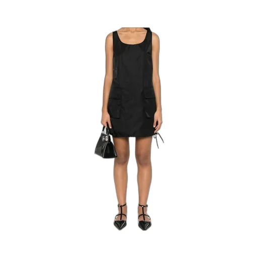 Logo Plaque Sleeveless Mini Dress
