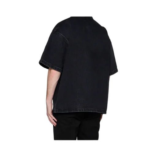 Logo Plaque Short Sleeved Denim Shirt