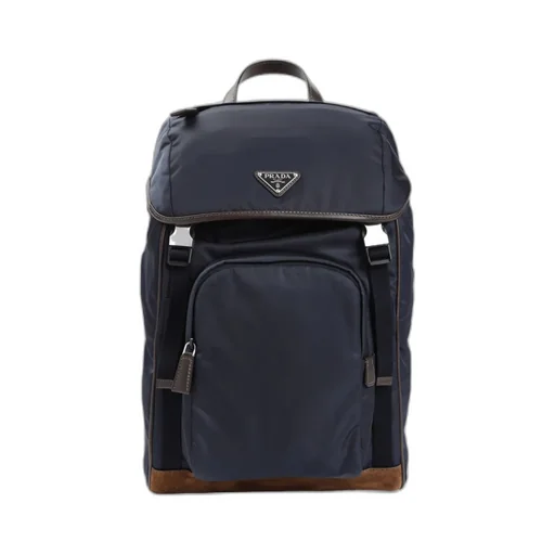 Re-Nylon And Leather Backpack