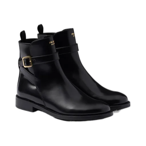 Logo-Printed Round-Toe Boots