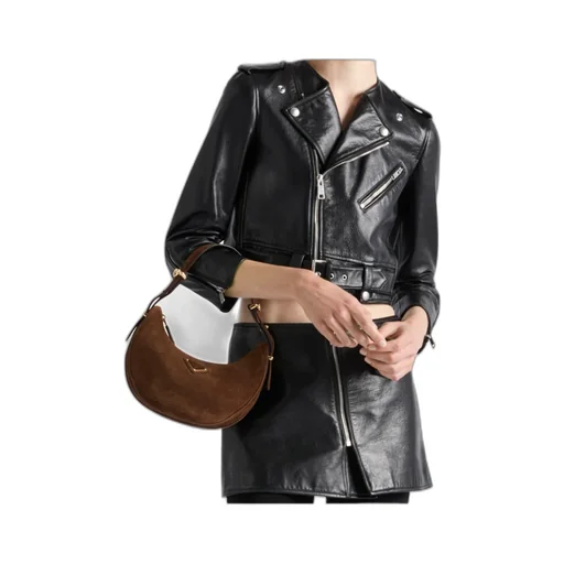 Zip-Up Leather Mini Skirt