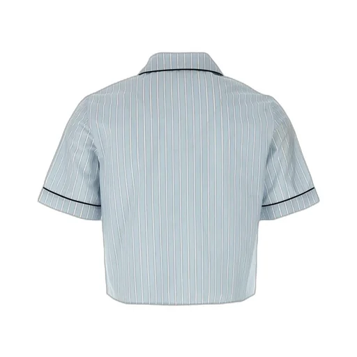 Striped Chambray Bowling Shirt