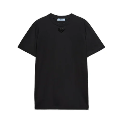 Jersey T-Shirt With Embroidered Triangle