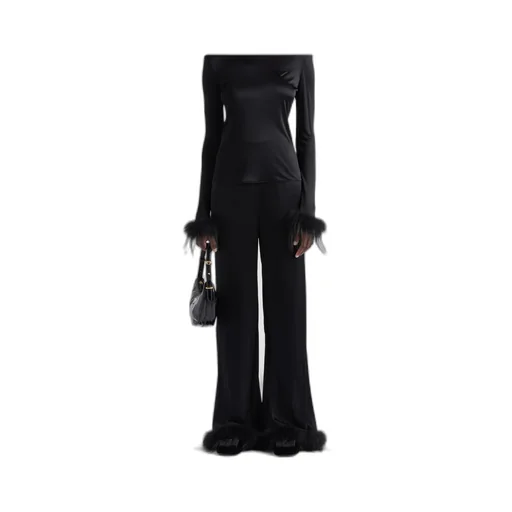 Triangle Logo Wide-Leg Trousers