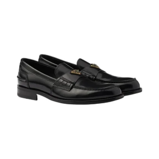 Triangle-Logo Slip-On Loafers