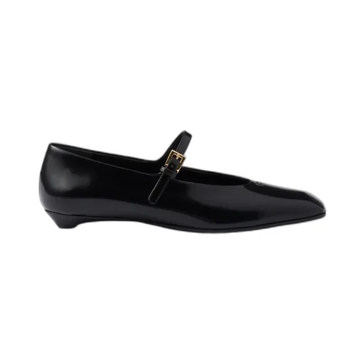 Brushed Leather Mary Jane Ballerinas