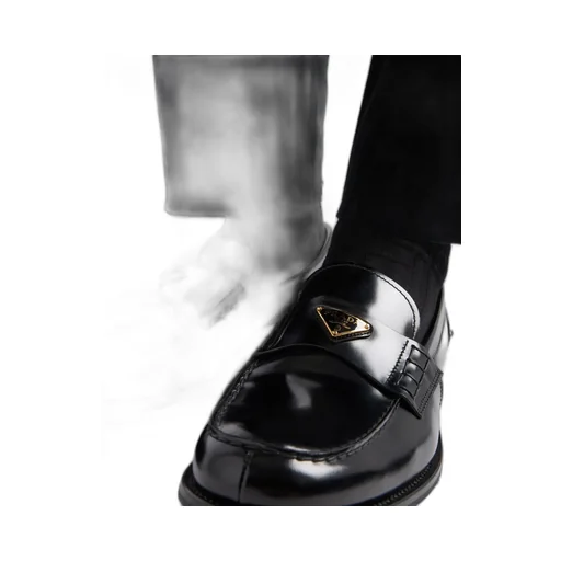 Triangle-Logo Slip-On Loafers