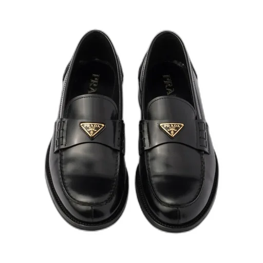Triangle-Logo Slip-On Loafers