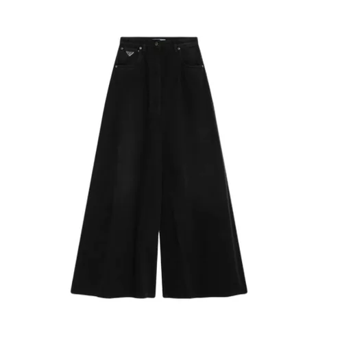 Logo Patch Wide-Leg Jeans