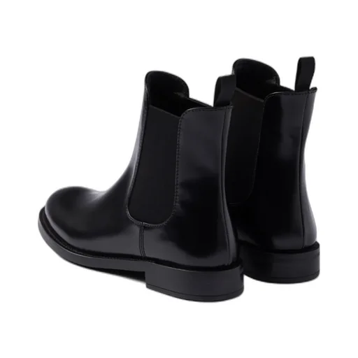 Brushed Leather Ankle Boots