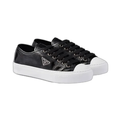 Triangle-Logo Lace-Up Sneakers