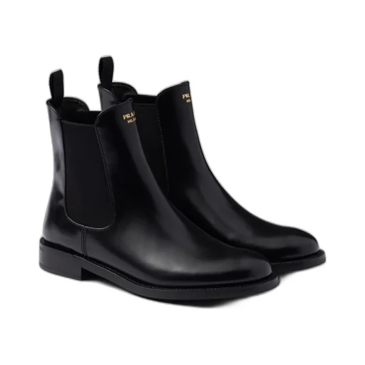 Brushed Leather Ankle Boots